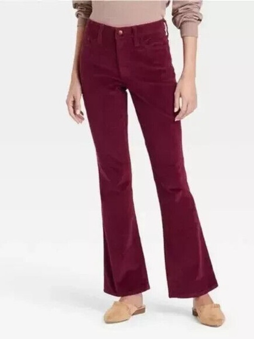 Universal Thread Women’s High-Rise Bootcut Corduroy Pants Burgundy 8R 29 NWT NEW